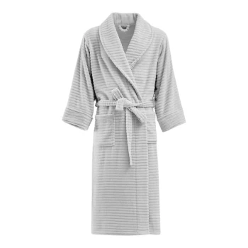 Berkshire Hospitality Repose VelvetLoft Gray Ribbed Polyester Bath Robe - One Size Fits Most - 12/Case