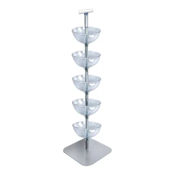 Azar Displays 12" 5-Tier Clear Polycarbonate Bowl Floor Display 751205