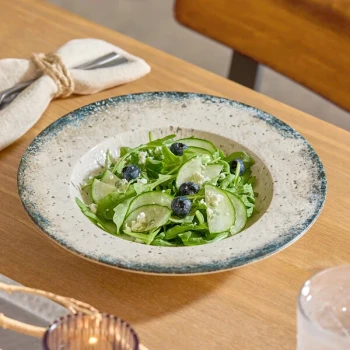 Acopa Architect 8 oz. Round Gray Porcelain Wide Rim Bowl - 12/Case