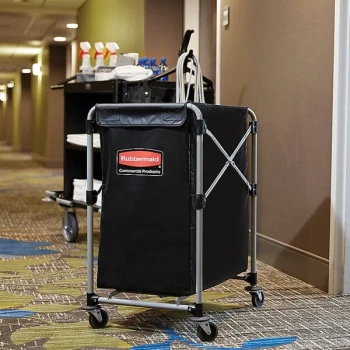 Rubbermaid® 1881749 Laundry Cart - 4 Bushel X-Frame Collapsible Folding Cart