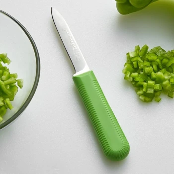 Dexter-Russell 15303G Sani-Safe 3 1/4" Green Cook's Style Paring Knife