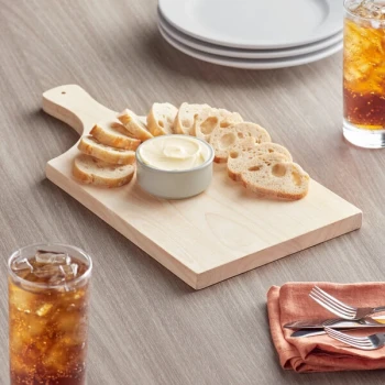 Choice 10 1/2" x 8" Wooden Serving / Cutting Board with 5" Handle