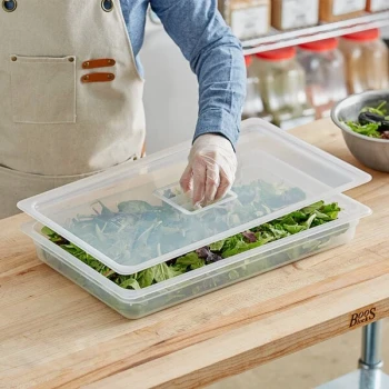 Vigor Full Size Translucent Polypropylene Handled Lid