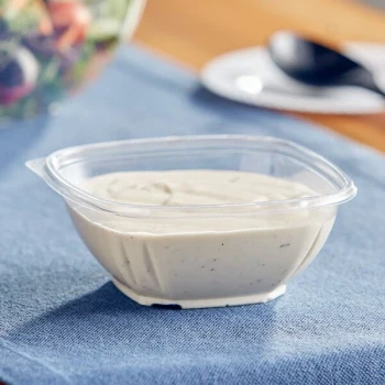 Visions 16 oz. Clear PET Plastic Square Catering / Serving Bowl - 500/Case