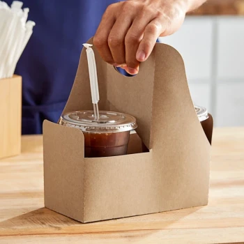 Choice 2-Cup 12-32 oz. Drink Carrier with Handle - 25/Pack