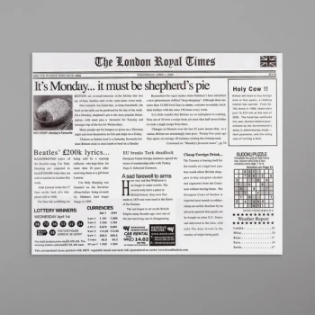 Get Enterprises 4-TL1215 15" x 12" London Newsprint Liner - 1,000/Case