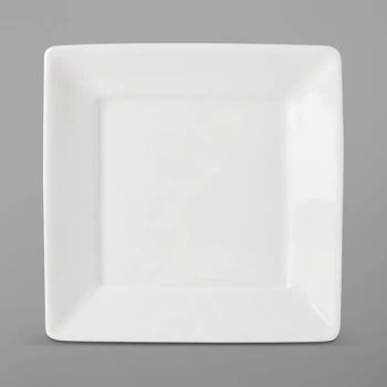 Tuxton ABU-002 Napa AlumaTux 6" Pearl White (European White) Square China Plate - 24/Case