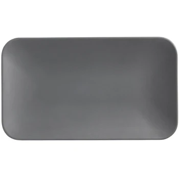 American Metalcraft MCP12GR Mix & Matte 12" x 7" Matte Gray Rectangular Melamine Platter