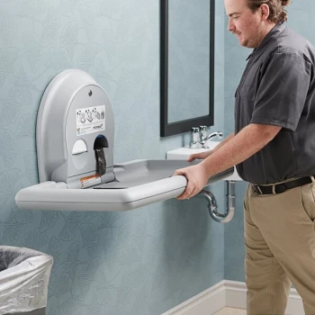 Koala Kare KB300-01SS Gray Horizontal Surface-Mounted Baby Changing Station with Stainless Steel Veneer