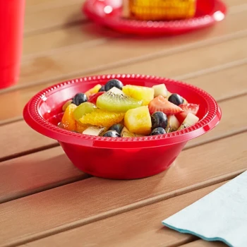 Choice 12 oz. Red Plastic Bowl - 1,000/Case