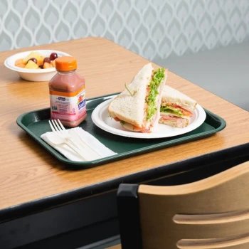 Choice 10" x 14" Forest Green Plastic Fast Food Tray - 48/Case