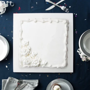 Enjay 1/2-16SW12 16" Fold-Under 1/2" Thick White Square Cake Drum