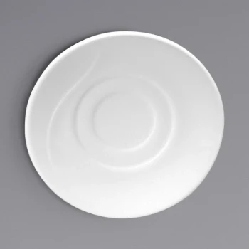 Oneida Eclipse by 1880 Hospitality F1100000500 6 3/8" Embossed Bone China Saucer - 36/Case