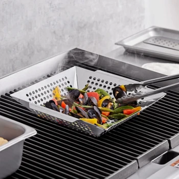 Mr. Bar-B-Q 12 inch x 12 inch Stainless Steel Perforated Grill Basket