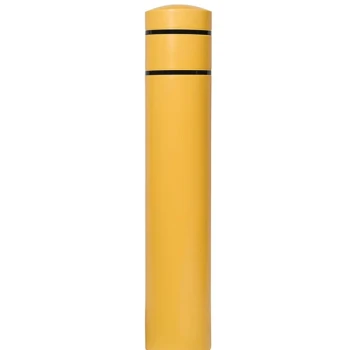 Innoplast BollardGard 13 3/16" x 60" Yellow Bollard Cover with Black Reflective Stripes BC1360YBK
