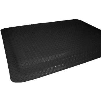Durable Diamond Dek Sponge 2' x 3' Black Anti-Fatigue Mat 442S23BK - 9/16" Thick