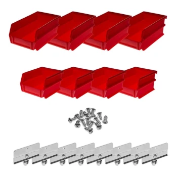 Triton Products DuraHook Small / Medium Red BinKit with 8 Bins