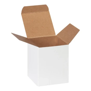 Lavex 3" x 3" x 4" White Reverse Tuck Carton - 500/Case