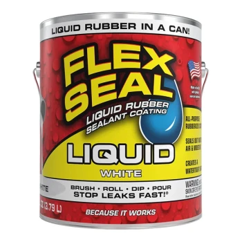 Flex Seal 1 Gallon White Liquid Rubber Sealant Coating US855WHT012 - 2/Case
