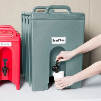 Cambro 1000LCD401 Camtainer® 11.75 Gallon Slate Blue Insulated Beverage Dispenser