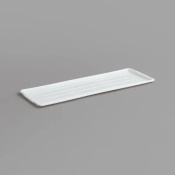 Channel P1030-W 10 1/2" x 30" White Plastic Platter - 12/Pack