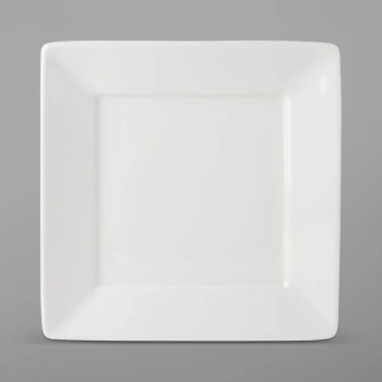 Tuxton ABU-004 Napa AlumaTux 8 1/2" Pearl White (European White) Square China Plate - 12/Case