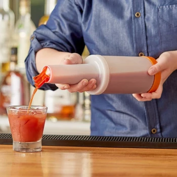 Choice 1 Qt. Pour Bottle with Orange Spout and Cap