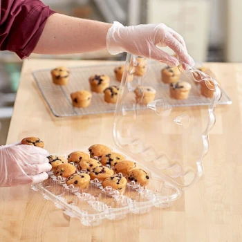Inno-Pak 24 Compartment Clear Hinged Lid Mini Cupcake Container - 11/Pack