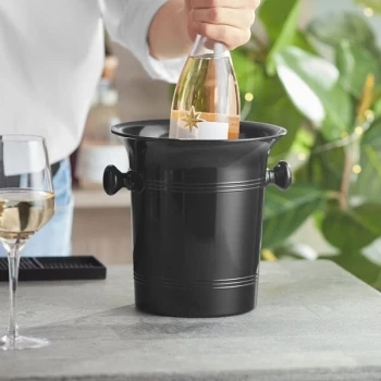 Choice 3 Qt. Single-Bottle Black Plastic Wine Bucket