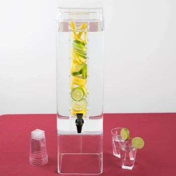 Cal-Mil 1112-3AINFH Classic 3 Gallon Acrylic Beverage Dispenser with Infusion Chamber and Side Handles