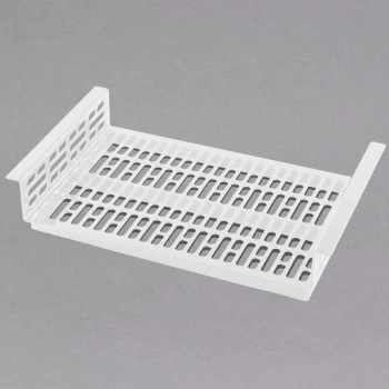 TableCraft CW1060W Simple Solutions 21 1/4" x 12 7/8" x 3" White Cast Aluminum Perforated Single Cold Well Drop-In Template