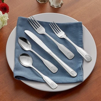 Acopa Atglen 18/0 Stainless Steel Medium Weight Flatware Set with Service for 12 - 60/Pack