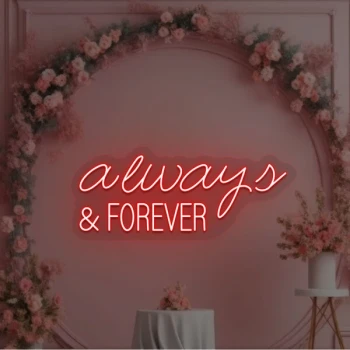 Crazy Neon 26" x 10 1/2" Red LED "Always & Forever" Sign CNUS000167