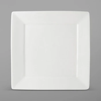Tuxton ABU-006 Napa AlumaTux 10 1/8" Pearl White (European White) Square China Plate - 12/Case