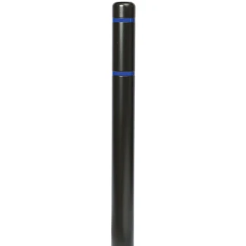 Innoplast BollardGard 4 11/16" x 52" Black Bollard Cover with Blue Reflective Stripes BC452BKB
