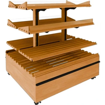 Marco Company 45" x 45" x 54" Honey Pine Bakery Display with Adjustable Shelving