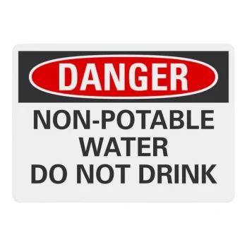 Lavex 10" x 7" Non-Reflective Aluminum "Danger / Non-Potable Water / Do Not Drink" Safety Sign