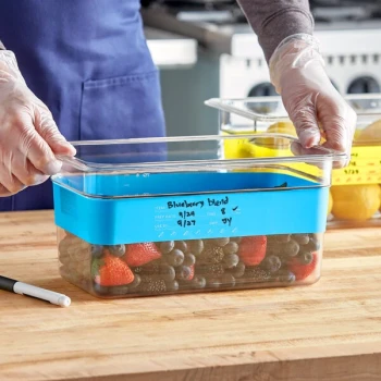 Choice Blue 1/2 and 1/3 Size Write-On Food Pan Band